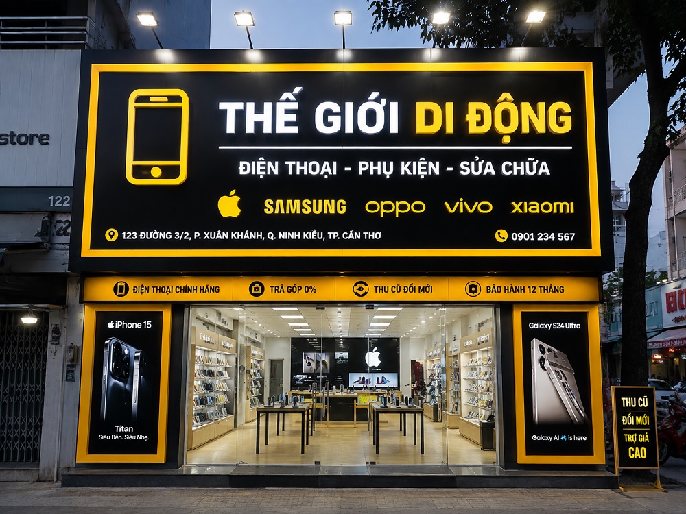 Xu Hướng Chọn Biển Quảng Cáo Cửa Hàng điện Thoại Năm 2026
